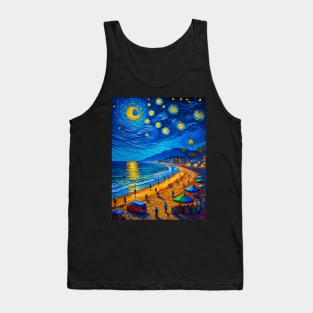 Santa Monica at starry night Tank Top